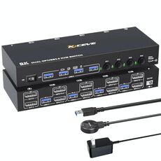 KC-KVM402DP 8K 30Hz 4 ingressi 2 uscite DP / USB3.0 Switch KVM doppio monitor, spina AU