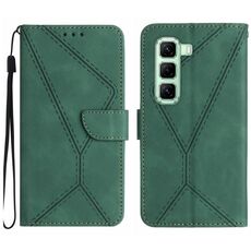 Per Infinix Hot 50 Pro 4G Custodia per telefono in pelle goffrata con cuciture (verde)