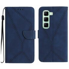 Per Infinix Hot 50 Pro 4G Custodia per telefono in pelle goffrata con cuciture (blu)