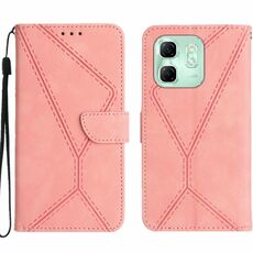 Per Infinix Hot 50i 4G Custodia per telefono in pelle goffrata con cuciture (rosa)