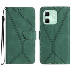 Per Infinix Hot 50i 4G Custodia per telefono in pelle goffrata con cuciture (verde)