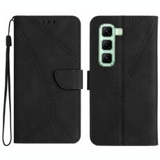 Per Infinix Hot 50 Pro+ 4G Custodia per telefono in pelle goffrata con cuciture (nero)