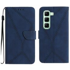 Per Infinix Hot 50 Pro+ 4G Custodia per telefono in pelle goffrata con cuciture (blu)