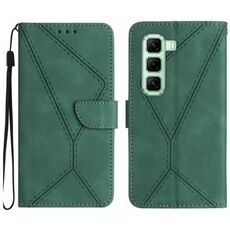 Per Infinix Hot 50 4G Custodia per telefono in pelle goffrata con cuciture (verde)