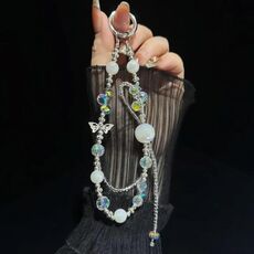 Catena per cellulare con fiocco intrecciato Heidi Pearl (bianco)
