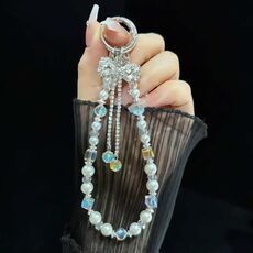 Bracciale con fiocco e nappa (bianco)