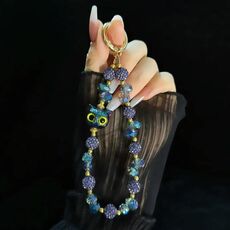 Braccialetto di cristallo gufo di lusso (blu)