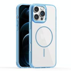 Per iPhone 12 Pro Max Star Shield Thin Circle MagSafe Custodia per telefono (azzurro chiaro)