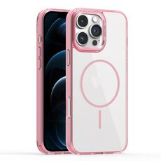 Per iPhone 12 Pro Max Star Shield Thin Circle MagSafe Custodia per telefono (rosa)
