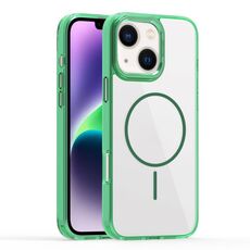Per iPhone 14 Star Shield Thin Circle MagSafe Custodia per telefono (verde)