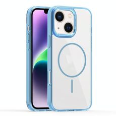 Per iPhone 14 Star Shield Thin Circle MagSafe Custodia per telefono (azzurro chiaro)