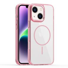 Per iPhone 14 Star Shield Thin Circle MagSafe Custodia per telefono (rosa)