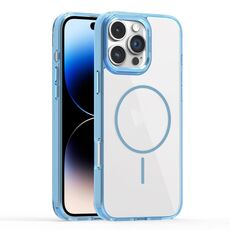 Per iPhone 14 Pro Max Star Shield Thin Circle MagSafe Custodia per telefono (azzurro chiaro)