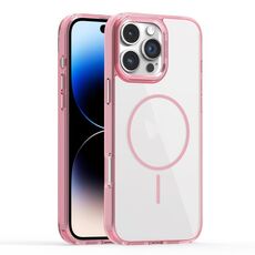 Per iPhone 14 Pro Max Star Shield Thin Circle MagSafe Custodia per telefono (rosa)
