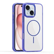 Per iPhone 15 Star Shield Thin Circle MagSafe Custodia per telefono (blu)