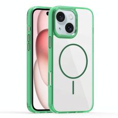Per iPhone 15 Star Shield Thin Circle MagSafe Custodia per telefono (verde)