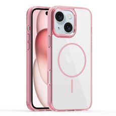Per iPhone 15 Star Shield Thin Circle MagSafe Custodia per telefono (rosa)
