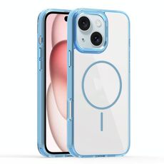 Per iPhone 15 Plus Star Shield Thin Circle MagSafe Custodia per telefono (azzurro chiaro)