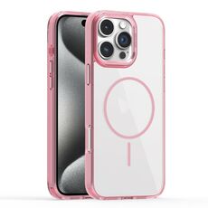 Per iPhone 15 Pro Max Star Shield Thin Circle MagSafe Custodia per telefono (rosa)