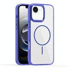 Per iPhone 16e Custodia per telefono MagSafe sottile Star Shield Circle (blu)