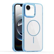 Per iPhone 16e Custodia per telefono MagSafe sottile Star Shield Circle (azzurro chiaro)