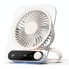 Ventilatore da parete da tavolo a 199 velocità con maniglia, luce, aromaterapia, cotone (bianco trasparente)
