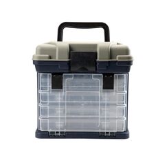 Scatola portaoggetti multifunzionale per accessori da pesca in mare, scatola porta esche, scatola porta attrezzi da pesca (grigio)