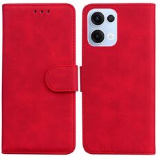 Per OPPO Reno13 Custodia per telefono in pelle Flip Global Skin Feel Pure Color (rosso)
