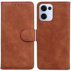Per OPPO Reno13 Custodia per telefono in pelle Flip Global Skin Feel Pure Color (marrone)
