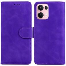 Per OPPO Reno13 Pro Custodia per telefono in pelle Flip Global Skin Feel Pure Color (viola)