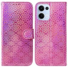 Per OPPO Reno13 Global Custodia per telefono in pelle con fibbia magnetica colorata (rosa)