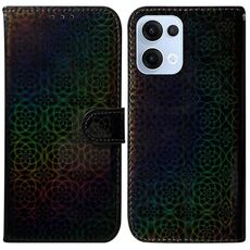 Per OPPO Reno13 Global Custodia per telefono in pelle con fibbia magnetica colorata (nero)