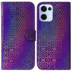 Per OPPO Reno13 Global Custodia per telefono in pelle con fibbia magnetica colorata (viola)