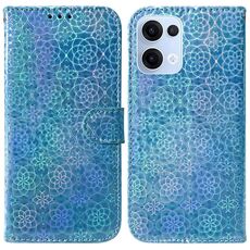 Per OPPO Reno13 Global Custodia per telefono in pelle con fibbia magnetica colorata (blu)