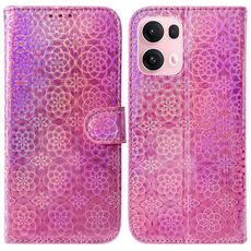 Per OPPO Reno13 Pro Global Custodia per telefono in pelle con fibbia magnetica colorata (rosa)