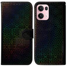 Per OPPO Reno13 Pro Global Custodia per telefono in pelle con fibbia magnetica colorata (nero)