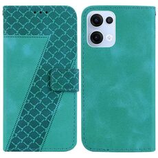 Per OPPO Reno13 Global Custodia per telefono in pelle goffrata a sette forme (verde)