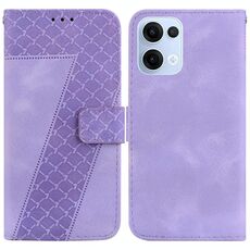 Per OPPO Reno13 Global Custodia per telefono in pelle goffrata a sette forme (viola)