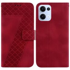 Per OPPO Reno13 Global Custodia per telefono in pelle goffrata a sette forme (rosso)