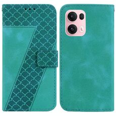 Per OPPO Reno13 Pro Custodia per telefono in pelle goffrata a sette forme globali (verde)