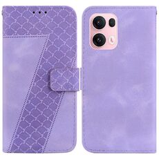 Per OPPO Reno13 Pro Custodia per telefono in pelle goffrata a sette forme globali (viola)