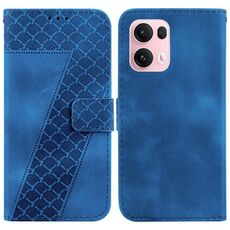 Per OPPO Reno13 Pro Custodia per telefono in pelle goffrata a forma di sette globale (blu)