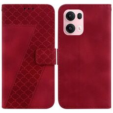 Per OPPO Reno13 Pro Custodia per telefono in pelle goffrata a sette forme globali (rosso)