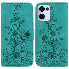 Per OPPO Reno13 Global Lily Custodia in pelle goffrata (verde)