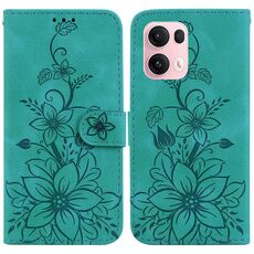 Per OPPO Reno13 Pro Global Lily Custodia in pelle goffrata per telefono (verde)