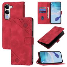 Per vivo Y29S 5G / Y04 5G Custodia per telefono in pelle goffrata Global Skin Feel (rosso)
