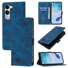 Per vivo Y29S 5G / Y04 5G Custodia per telefono in pelle goffrata Global Skin Feel (blu)