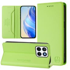 Per Honor X8c 4G RC01 Custodia per telefono in pelle RFID con ventosa magnetica a doppia piegatura (verde erba)