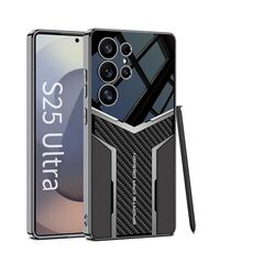 Per Samsung Galaxy S25 Ultra 5G GKK Plating TPU + Custodia per telefono in pelle Future Full Coverage, senza penna (nero)