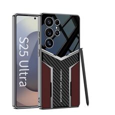 Per Samsung Galaxy S25 Ultra 5G GKK Plating TPU + Custodia per telefono in pelle Future Full Coverage, senza penna (rosso)